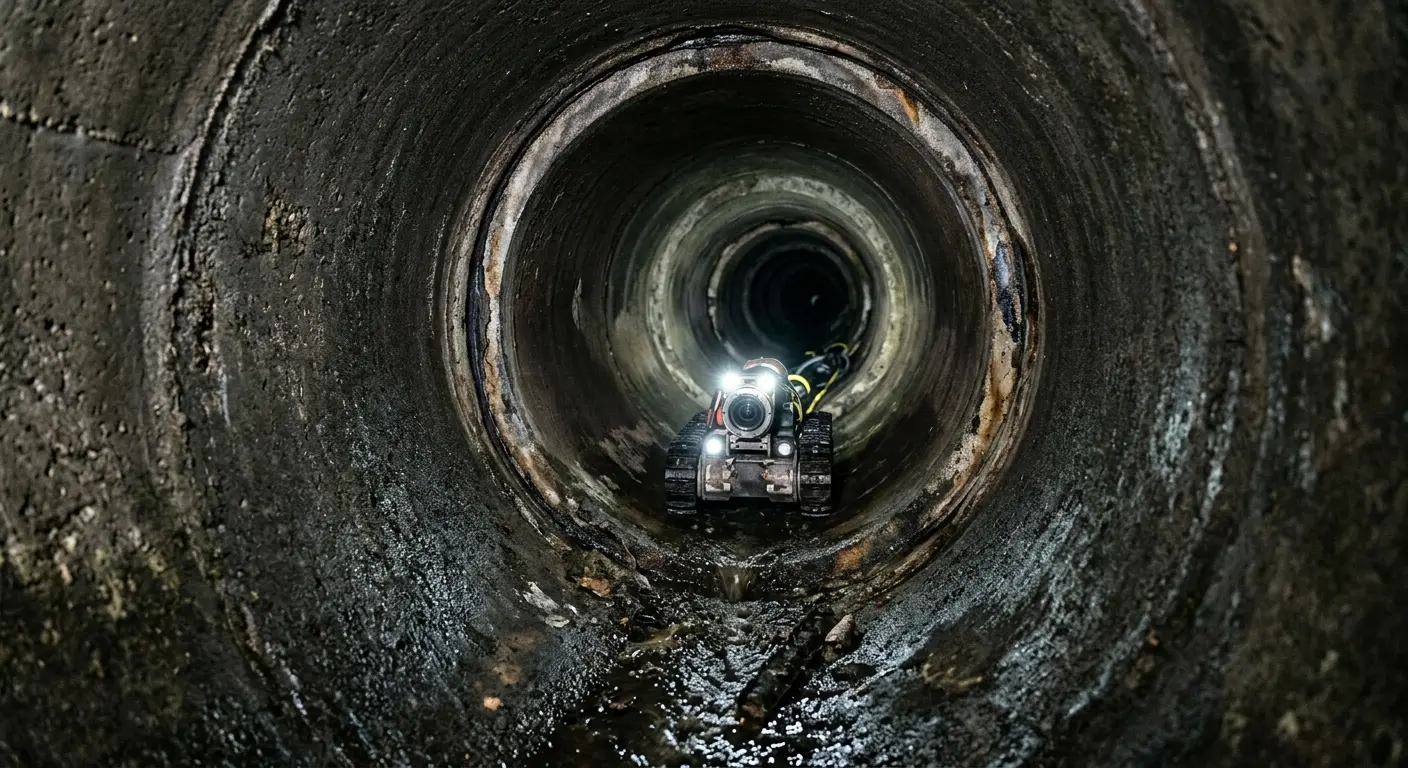 Robotic sewer camera inspecting pipe interior for Drain Snake Service in Northvale
